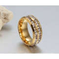 Crystal Stainless Steel Engraved Ring, Gold Finger Ring Design For Women Men With Price